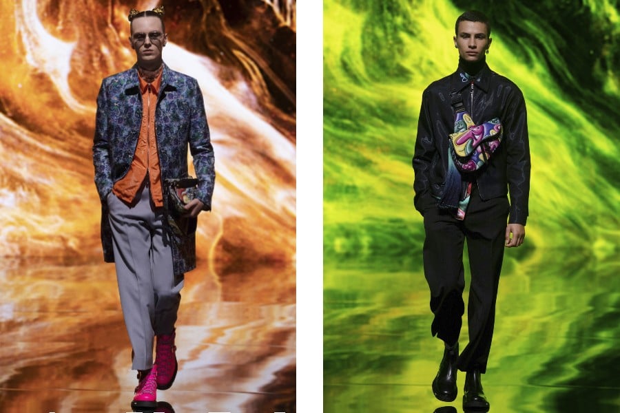 Dior Homme creative director Kim Jones collaborates with Kenny Scharf to  produce hyper-coloured Men's Fall 2021 collection