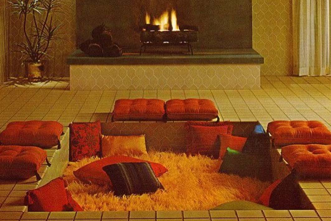 70s Conversation Pit, Conversation Pit Style Sofa