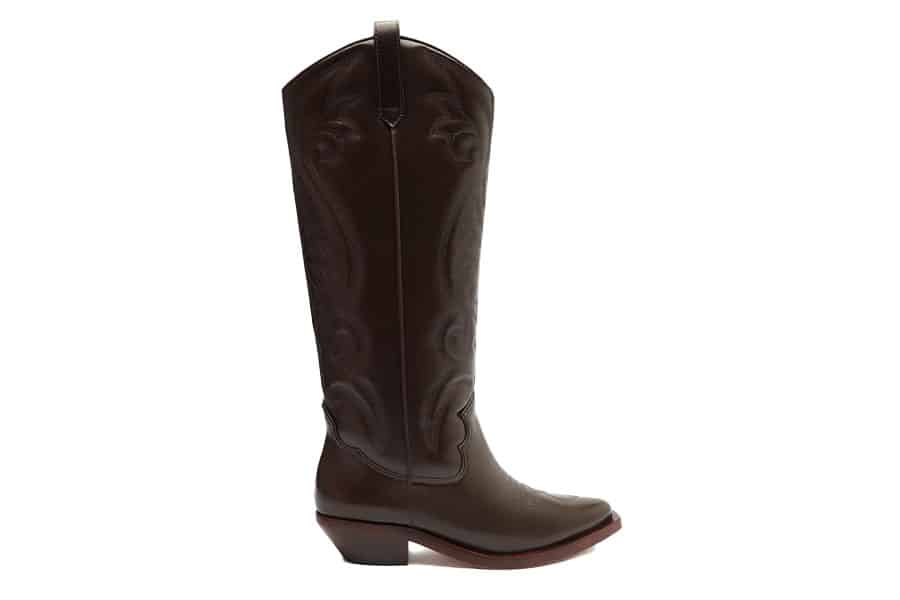 SCHUTZ Zachy Up Chocolate Brown Leather Boot