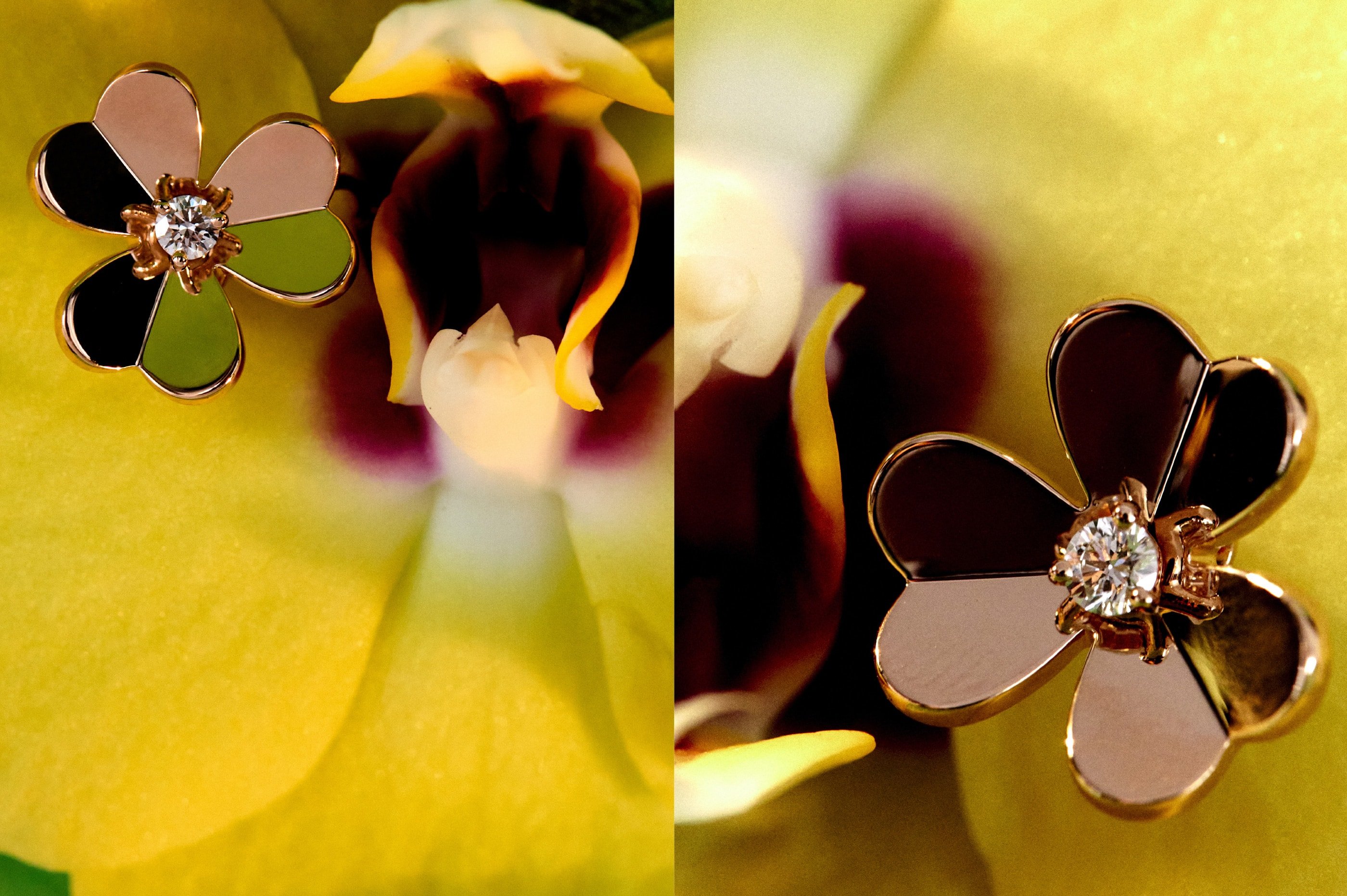 Van Cleef & Arpels' 'Frivole' collection ring and earrings.